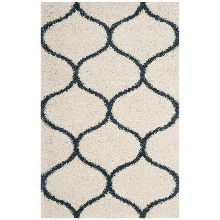 Safavieh 3 x 5 ft. Hudson Shag Power Loomed RugIvory & Slate Blue Small Rectangle SGH280T-3